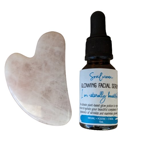 Glowing facial serum & gua sha gift box facial serum Soularoma