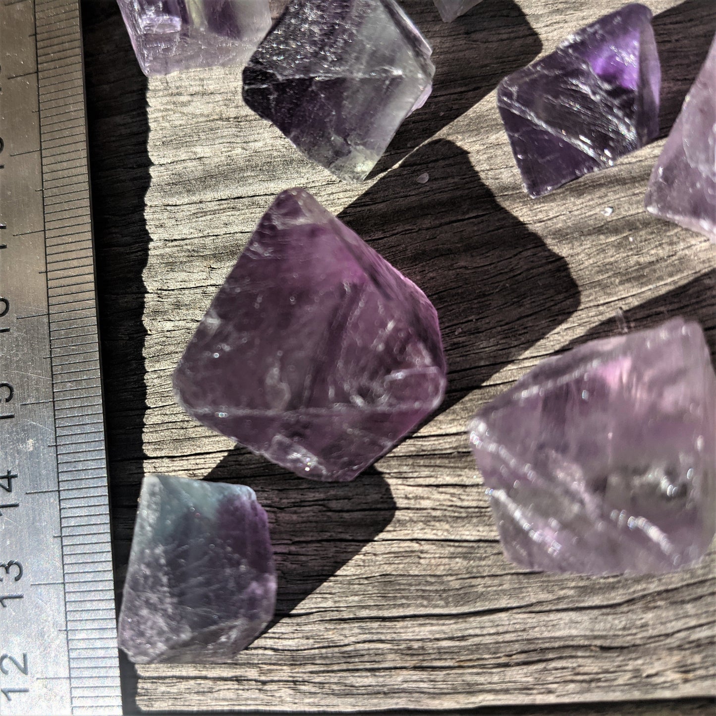 rainbow fluorite octahedron crystals