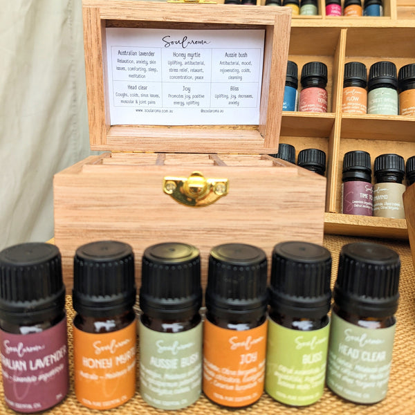 Essential oil gift box with 6 essential oils Soularoma 