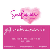 Gift Voucher- prenatal/postnatal/baby massage Gift Card Soularoma 30 minute massage extension 