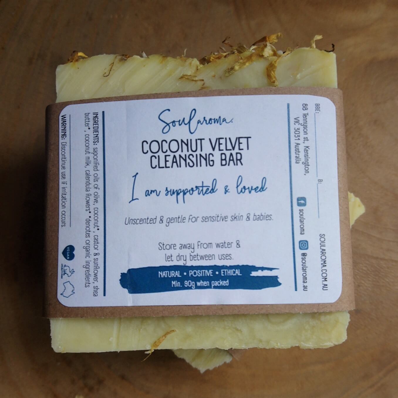 Soularoma Coconut velvet cleansing bar