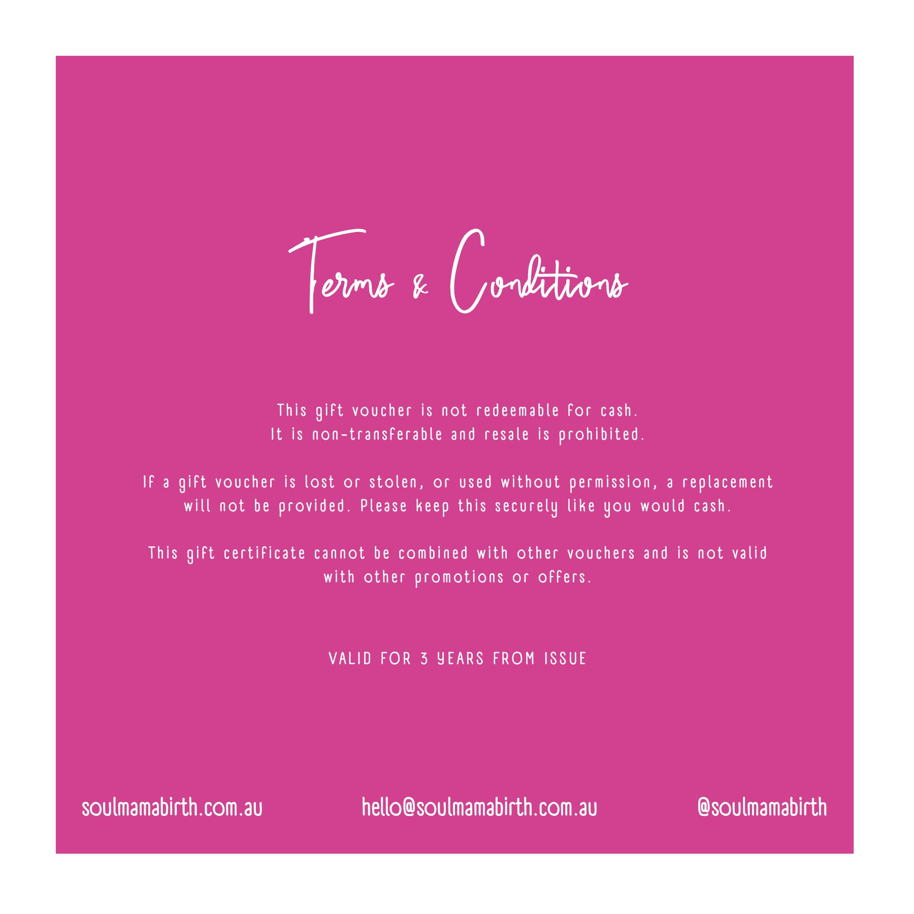 Gift Voucher- prenatal/postnatal/baby massage Gift Card Soularoma 