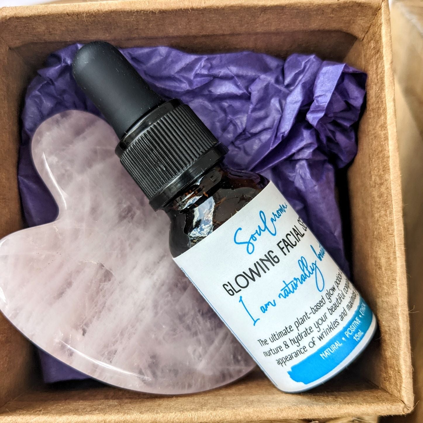 Glowing facial serum & gua sha gift box facial serum Soularoma 
