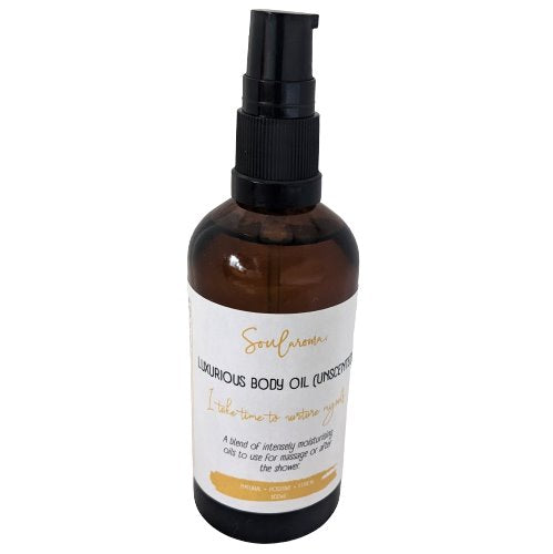 Luxurious body oil - unscented Natural skincare Soularoma 