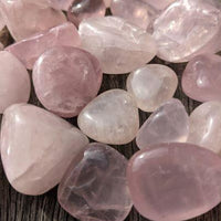 rose quartz crystals tumbles